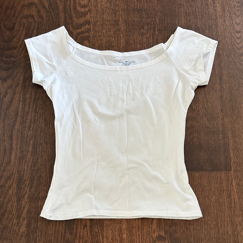 Brandy Melville White Short Sleeve Top